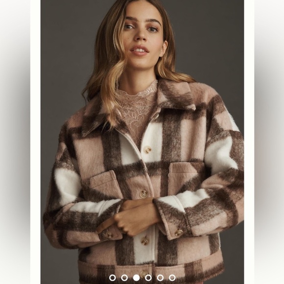 NWT ANTHROPOLOGIE GREYLIN PLAID KNIT SHACKET JACKET, L - Picture 3 of 7